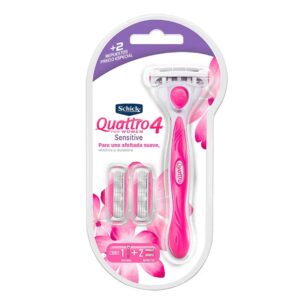 (C6) SCHICK QUATTRO WOMEN SENSIBLE + 2 REPUESTOS X1U.