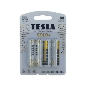 (C120) PILA TESLA GOLD AA X4U.