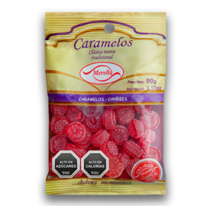 (C30) CARAMELO TRAD. BERRIES MERELLO 90 GR X 5U.