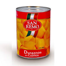(C24) DURAZNO CUBO SAN REMO 425GR.