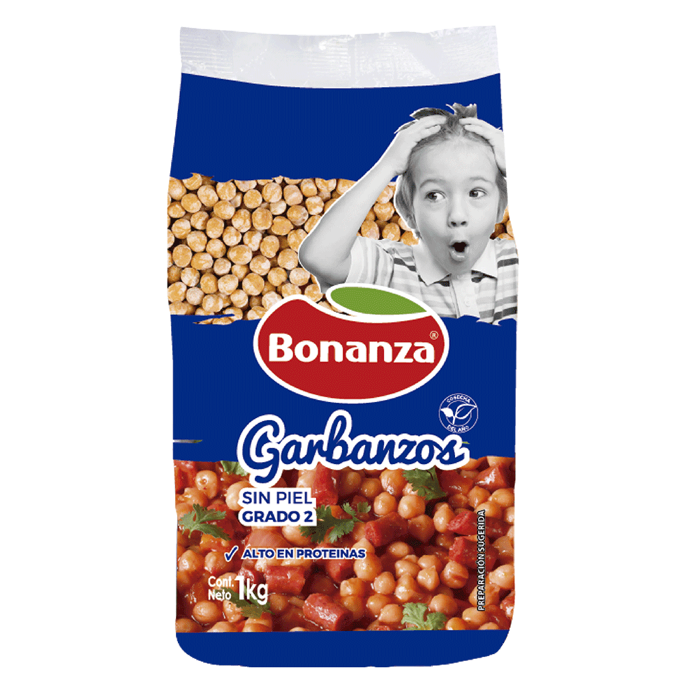 (C10) GARBANZOS SIN PIEL BONANZA 1KG X 1U.